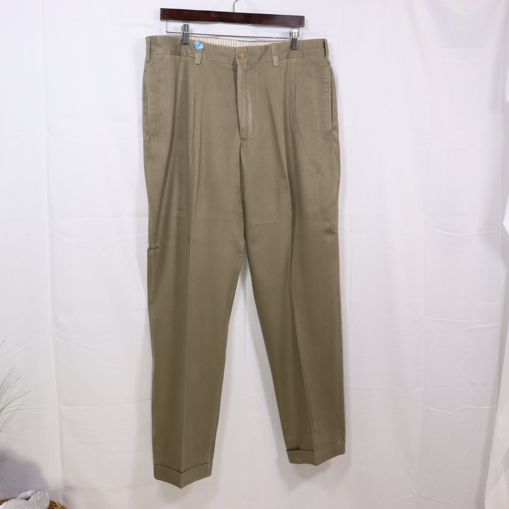 Bills Khakis Chino Pants 38 Khaki Mens Pleated Classic Fit Trousers
